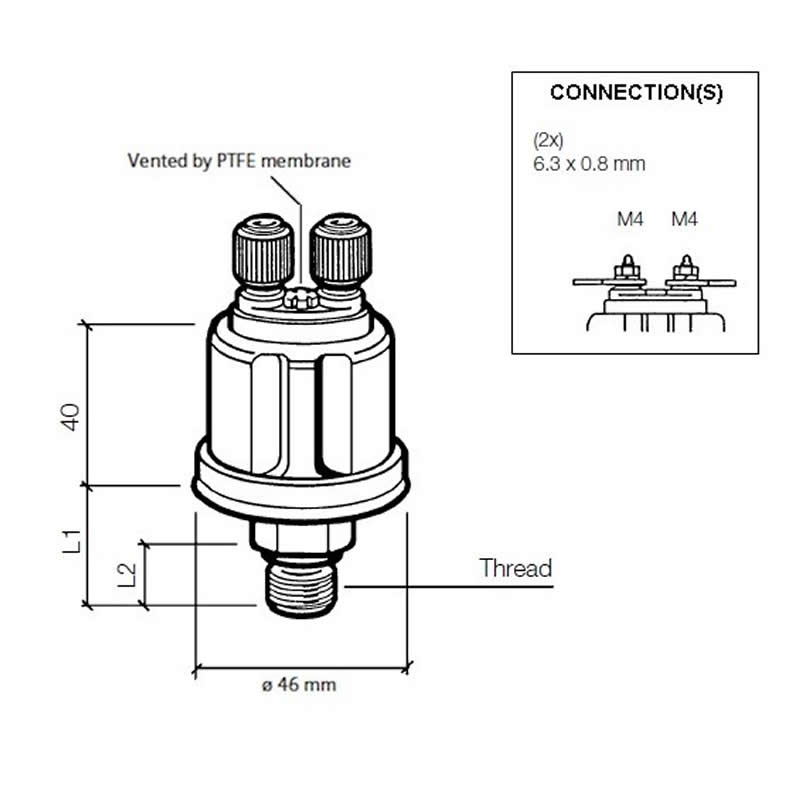 VDO DS Pressure sender 0-5 Bar